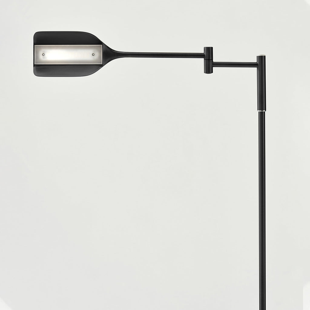 Leaf Pharmacy LED Reading Lamp, Dimmable Floor Lamp with Easy Rotation Over Chair or Desk for Living Rooms & Offices, Adjustable Standing Lamp, Tall Lamp for Sewing & Craftwork - Jet Black