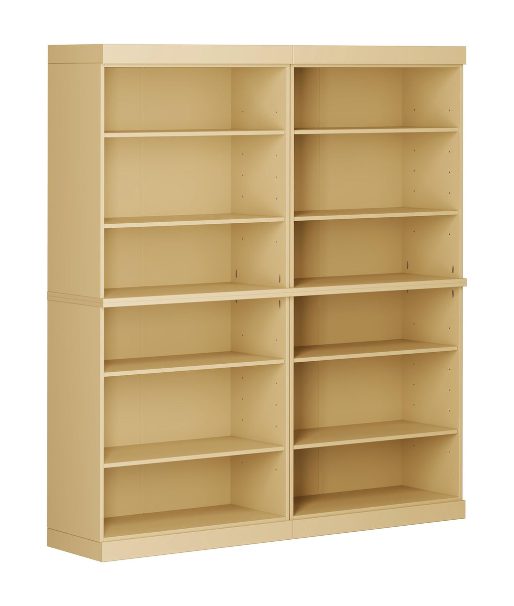 100% Solid Brazilian Pine Wood 12-Shelf Bookcase, Adjustable Shelves, 64" Wide, 71.5" Tall