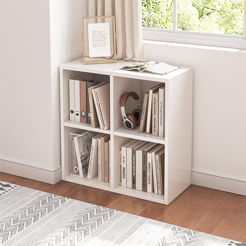 4 Cube Organizer Bookcase White Open Shelf