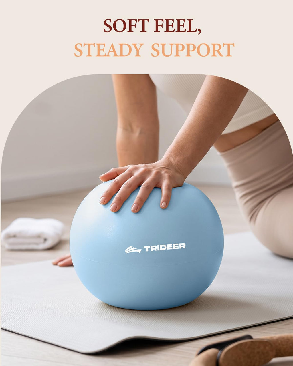 9 Inch Pilates Ball with Inflation Straw, Small Exercise Yoga Ball