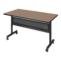 Kobe 48 x 24 in. Flip-Top Training Nesting Table with Modesty Panel- Noble Oak