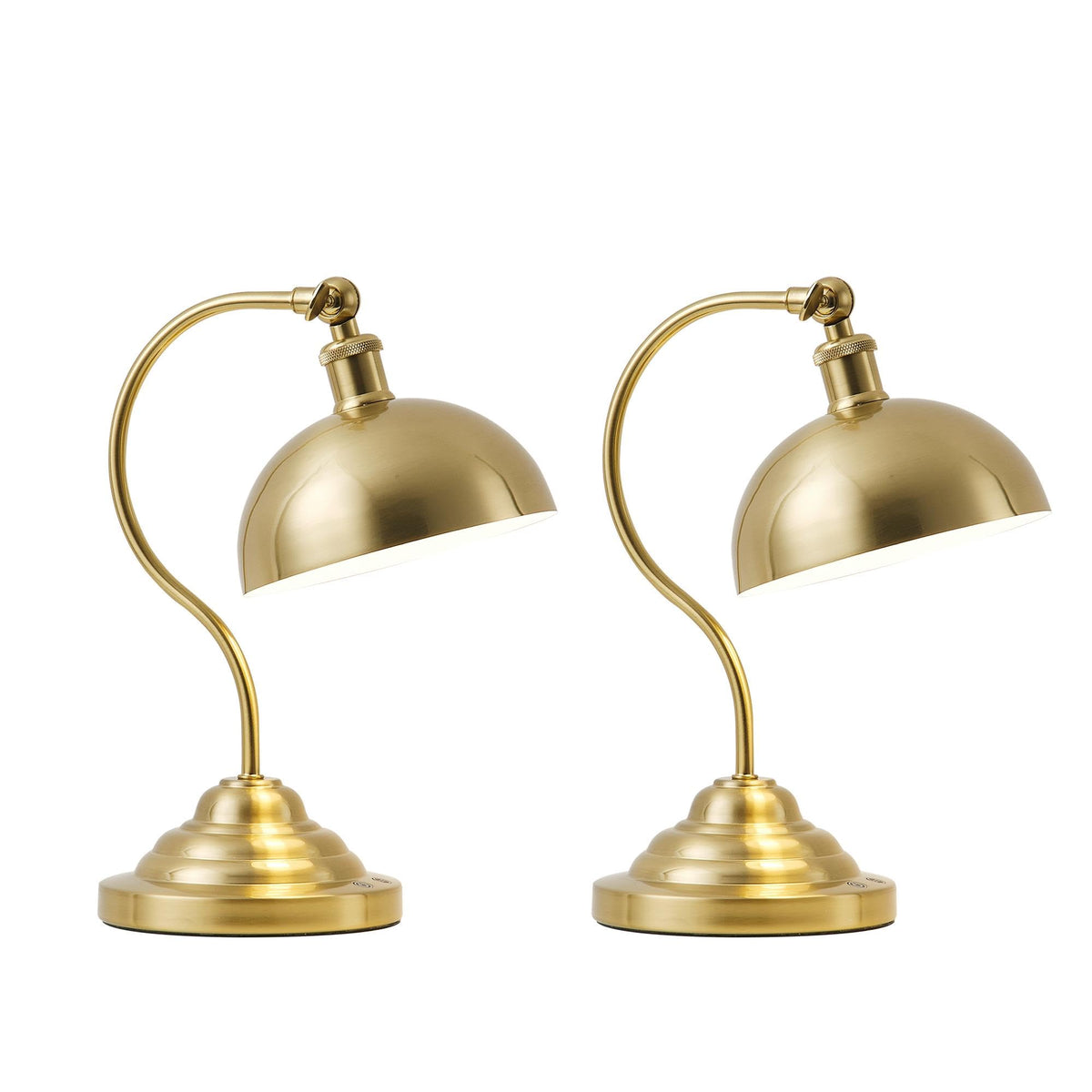Cordless Table Lamp, Battery Operated Vintage Desk Light, Bras