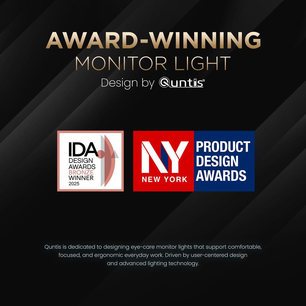 Monitor Light Bar Pro White, Eye-Care No Glare USB Computer Lamp, Stepless Dimming & Auto-Dimming Brightness, Dual Control, Modern Aesthetic Space Saving Desk Accessories Office Gaming Reading