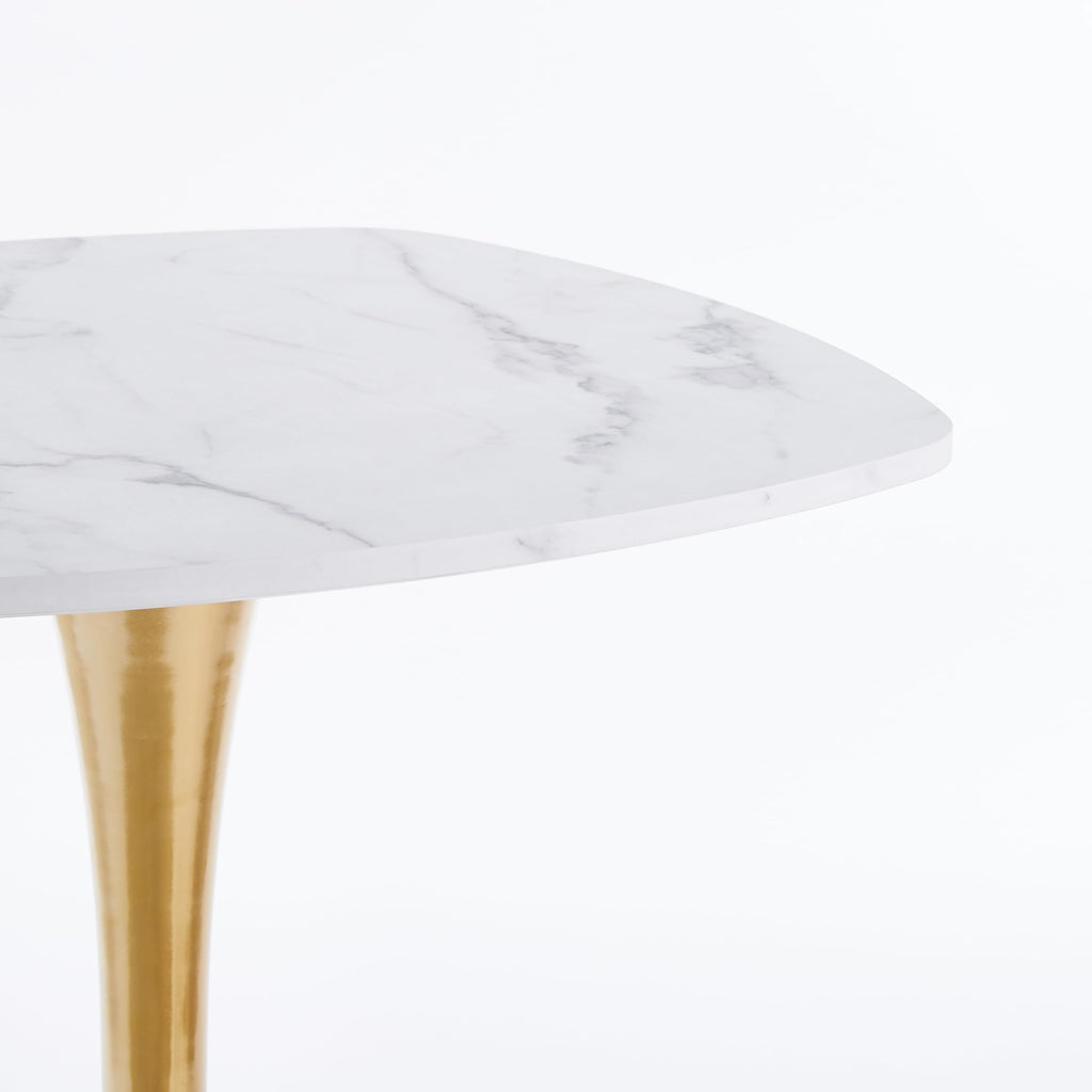 31.5" Square Tulip Dining Table, Mid-Century Tulip Table Kitchen Tulip Dining Table 2-4 People with MDF Table Top &Metal Base for Office Living Room