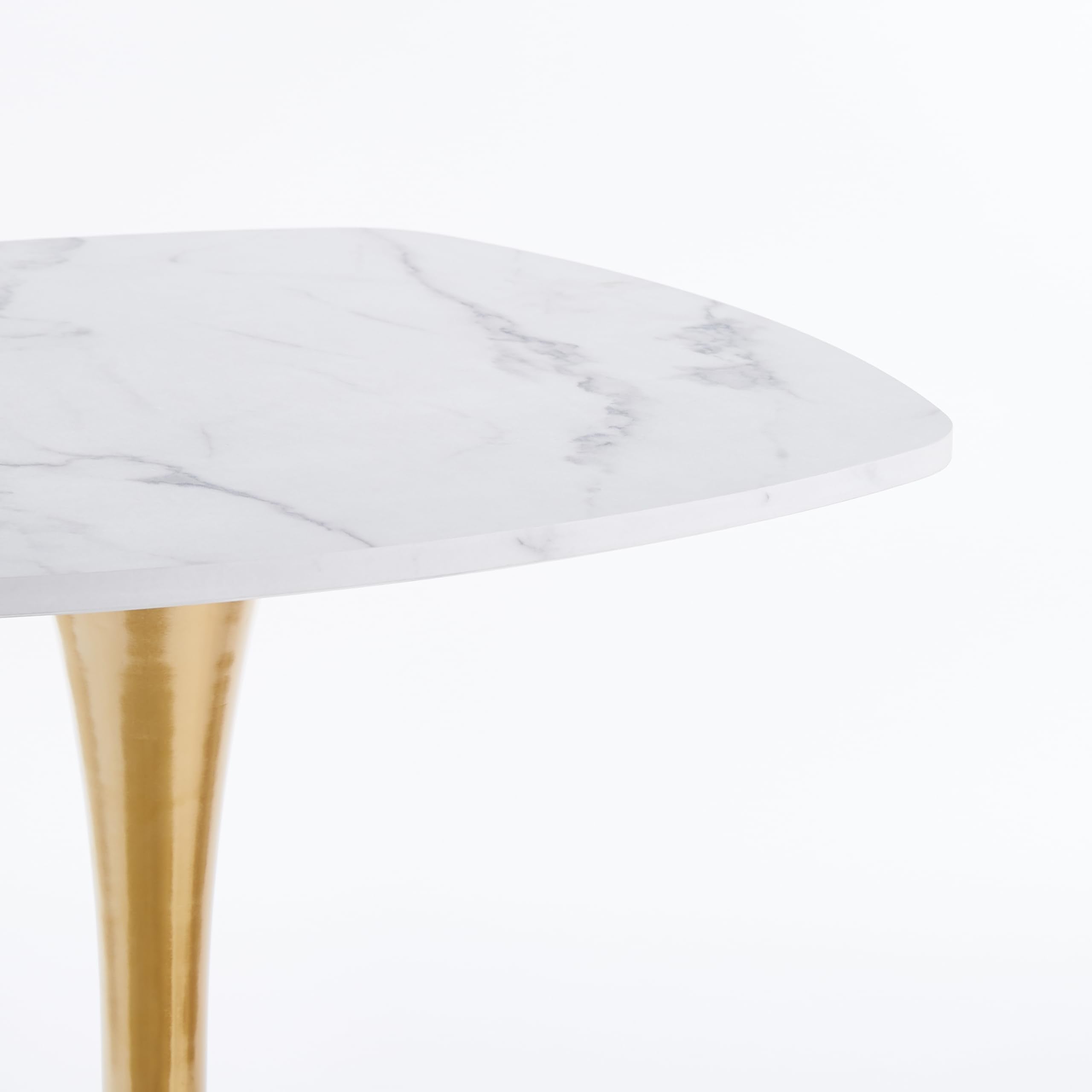 31.5" Square Tulip Dining Table, Mid-Century Tulip Table Kitchen Tulip Dining Table 2-4 People with MDF Table Top &Metal Base for Office Living Room