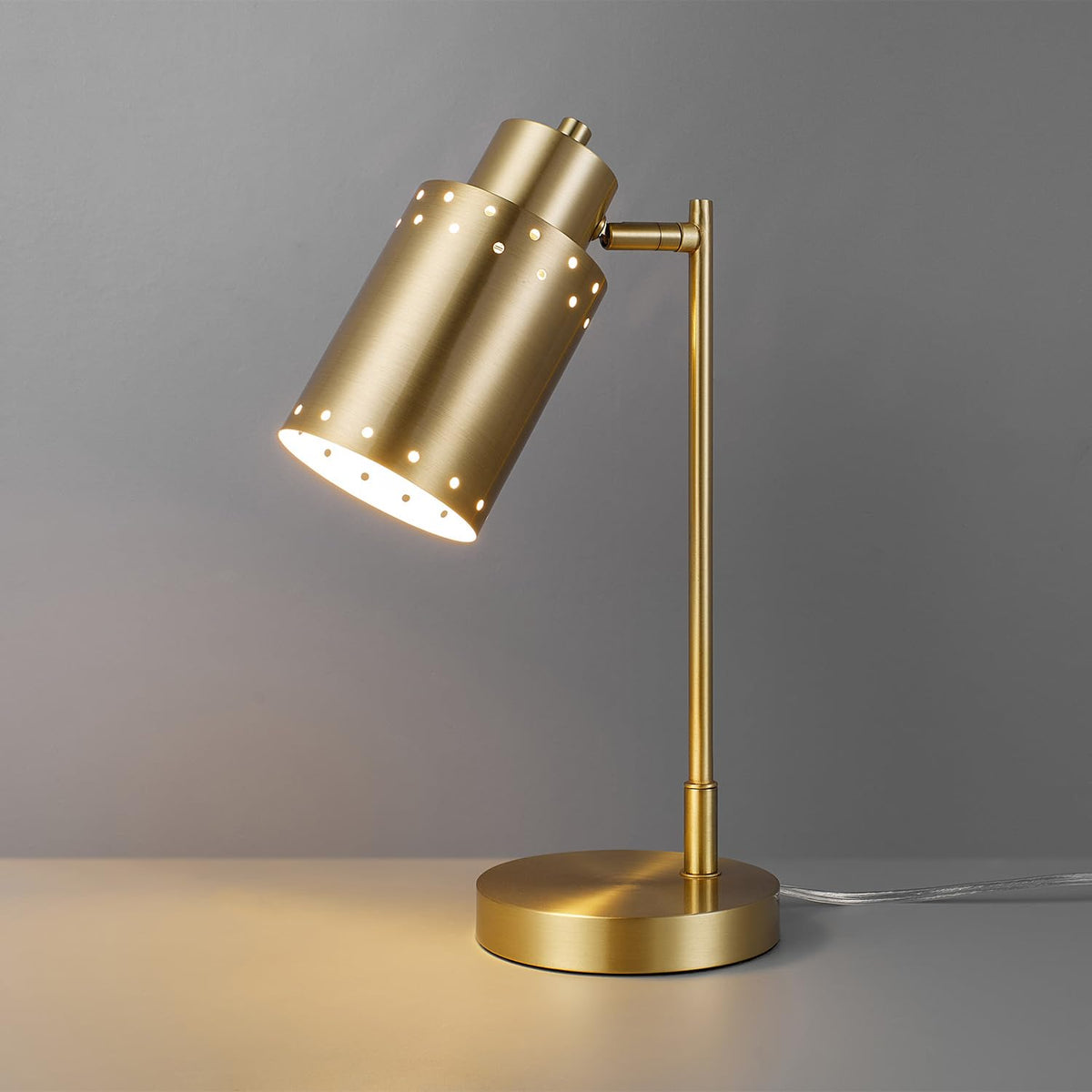 15" Desk Lamp, Brass Finish, Metal, Adjustable, Reading Light, Home Office, Study Accessories