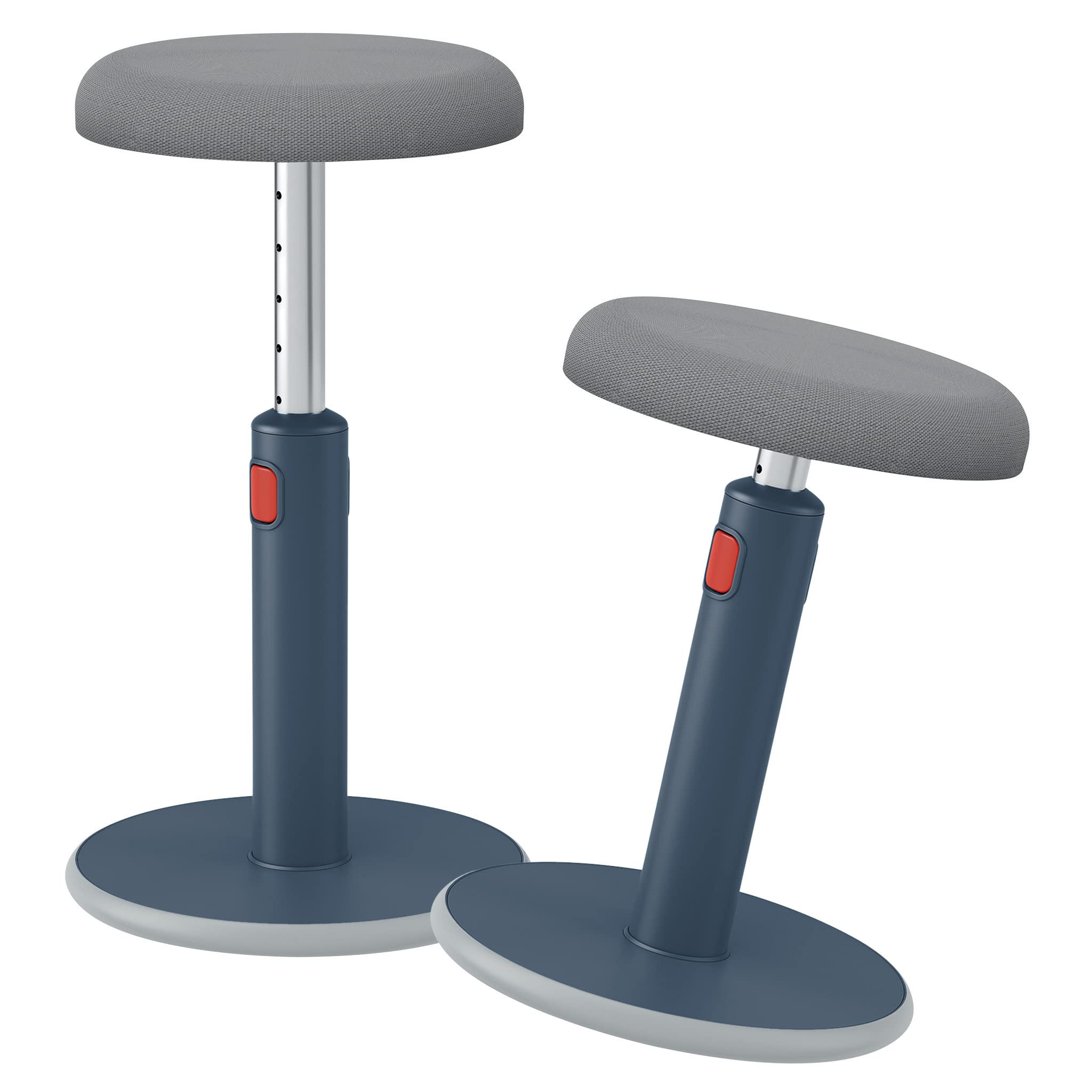 Sit Stand Stool, Ergonomic Height Adjustable 46cm to 79cm Wobble Stool, Round Swivel Office Desk Chair/Stool, Ergo Cosy Range, Velvet Grey