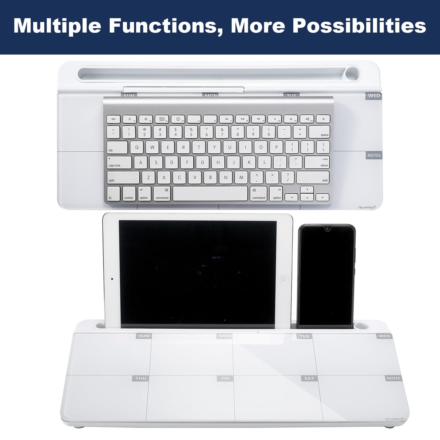 Desktop Whiteboard Dry-Erase-Board - Computer Keyboard Stand White Board Surface Pad with Drawer, Desk Organizers with Accessories for Office, Home, School Supplies