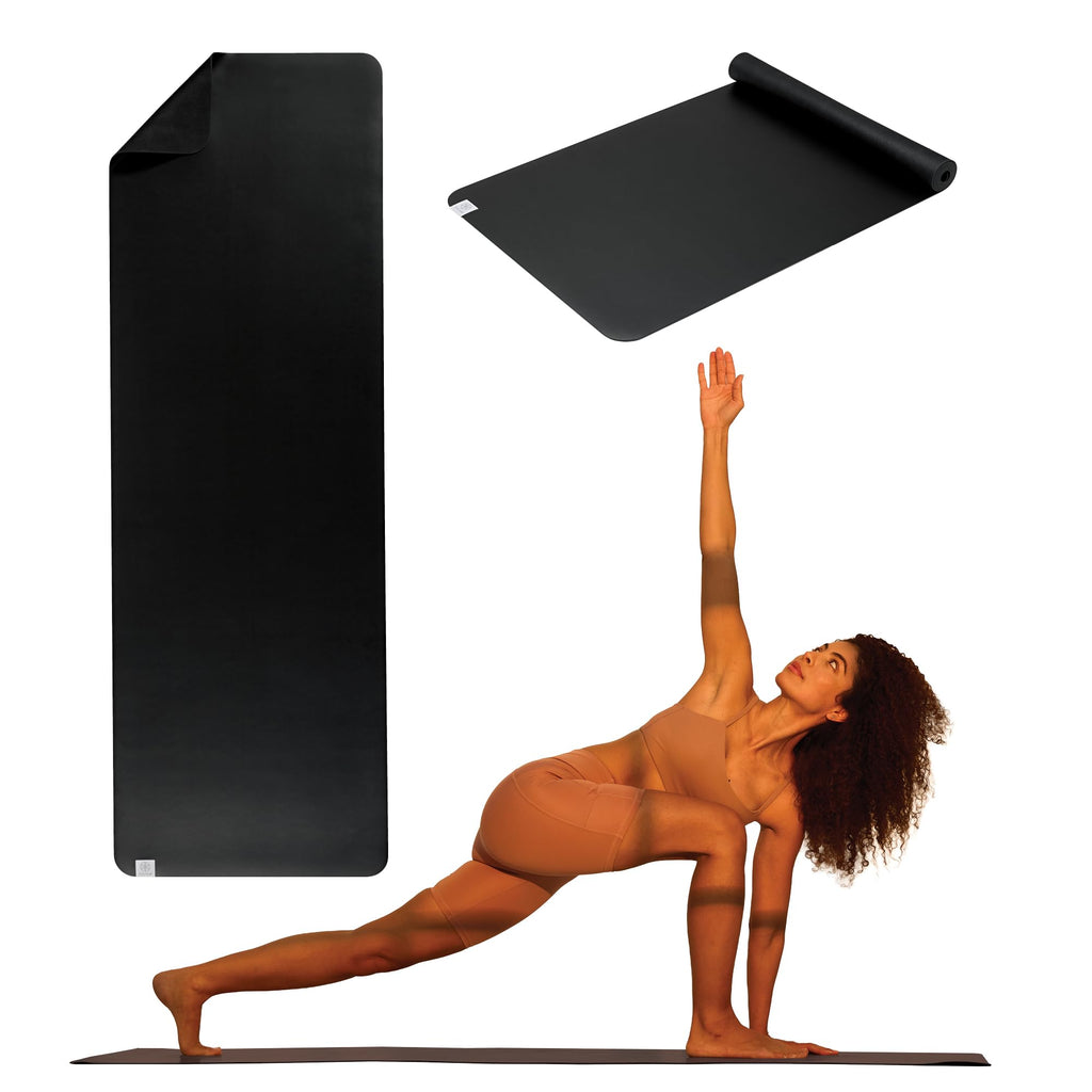 Dry Grip Yoga Mat (3 mm, Black), Lightweight, Non Slip Exercise Mat