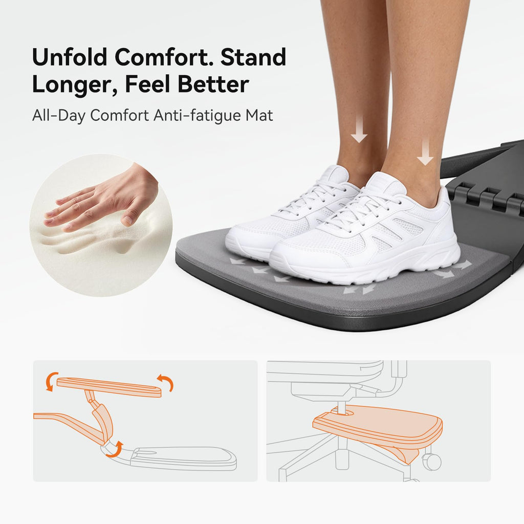Standing Desk Chair, Standing Mate Chair for Sit-Stand, Ergonomic Leaning Perch Chair with Anti-Fatigue Mat, Standing Stool, Saddle Chair, Height Adjustable Home Office Posture Seat