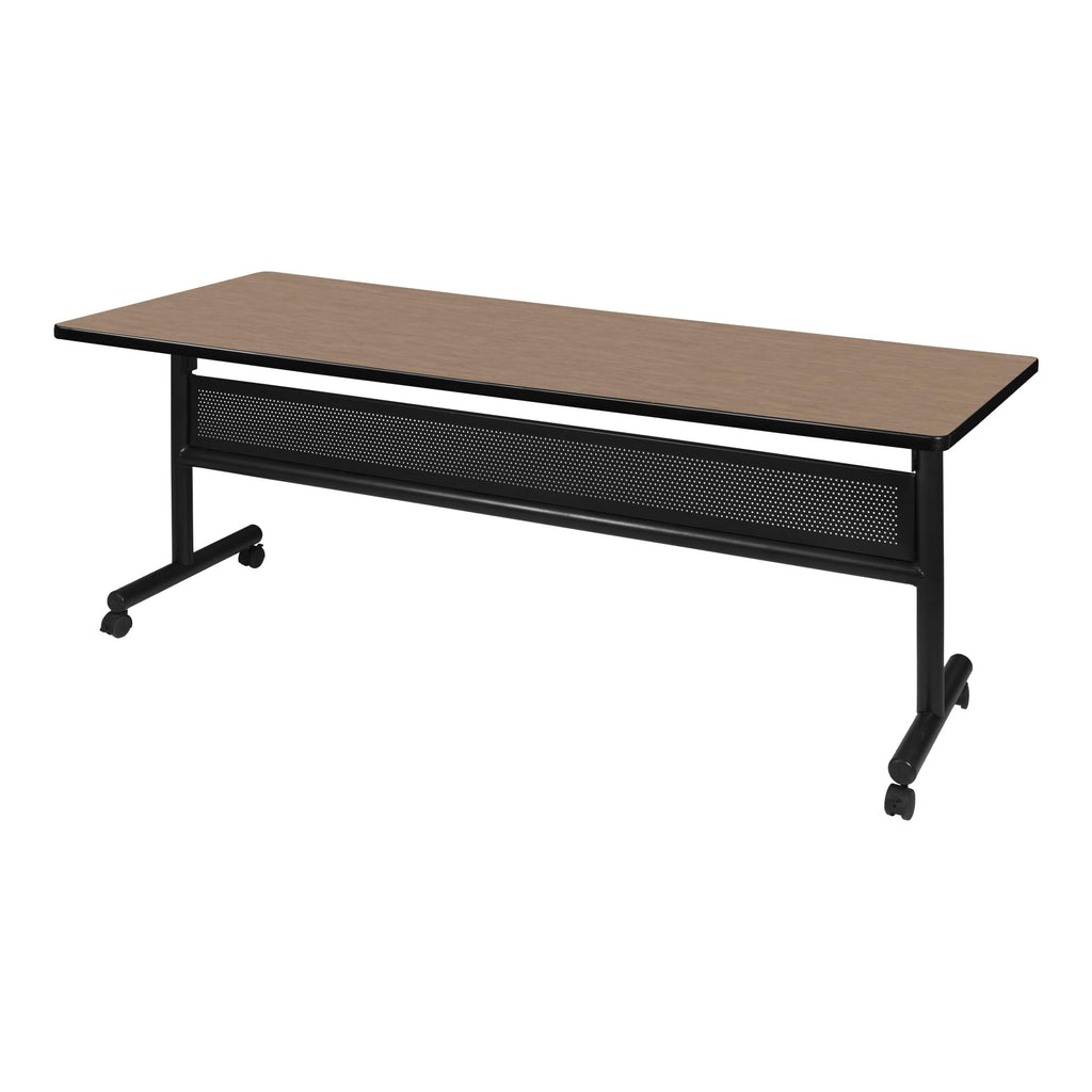 Kobe 72 x 30 in. Flip-Top Training Nesting Table with Modesty Panel- Noble Oak