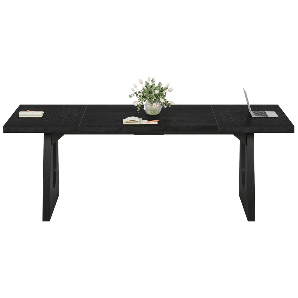 70.86" Rectangular Conference Table for 6-8 (Black)
