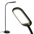 Litespan Slim LED Floor Reading Lamp - Tall with Adjustable Gooseneck, Dimmable for Living Rooms, Offices & Bedrooms - Black