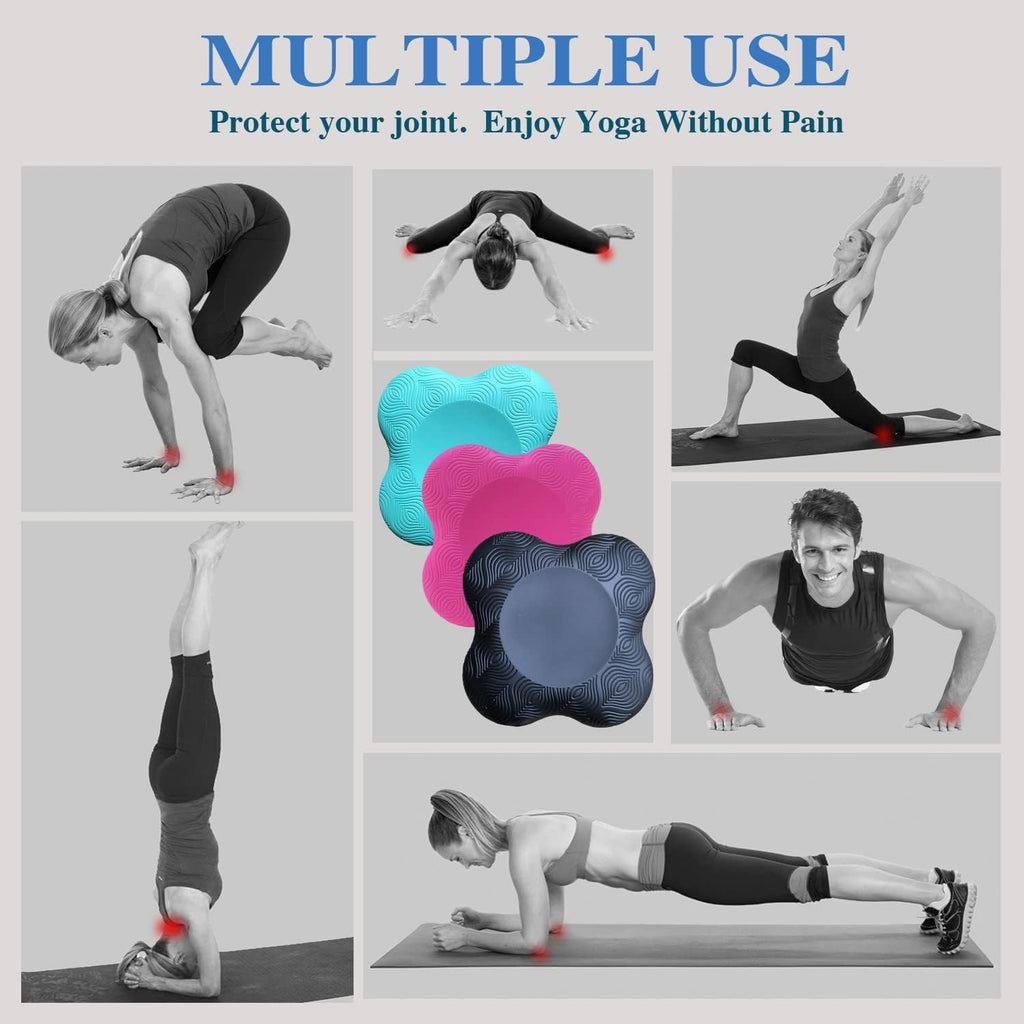 Yoga Knee Guards (Set of 2) - Male and Female Yoga Props and Accessories for Fitness, Travel, Meditation, Kneeling, Balance, Floor, Pilates Pads for Knee and Elbow (black)