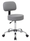 Be Well Medical Spa Professional Adjustable Drafting Stool with Back, Grey (B245-GY)