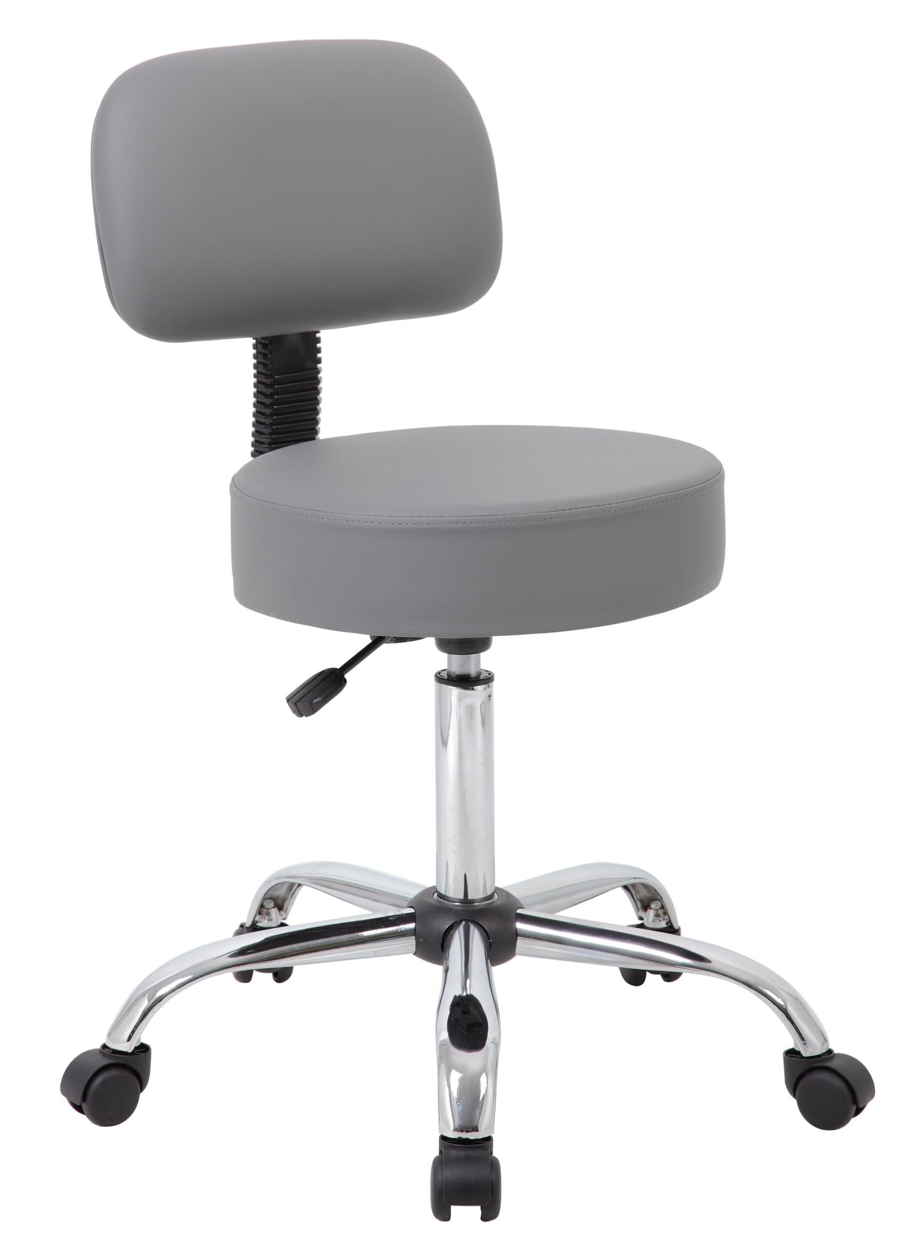 Be Well Medical Spa Professional Adjustable Drafting Stool with Back, Grey (B245-GY)