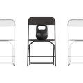 Set of 4, Hercules Series Big & Tall Stackable Plastic Folding Chairs, Extra Wide Commercial Event Seats, Black