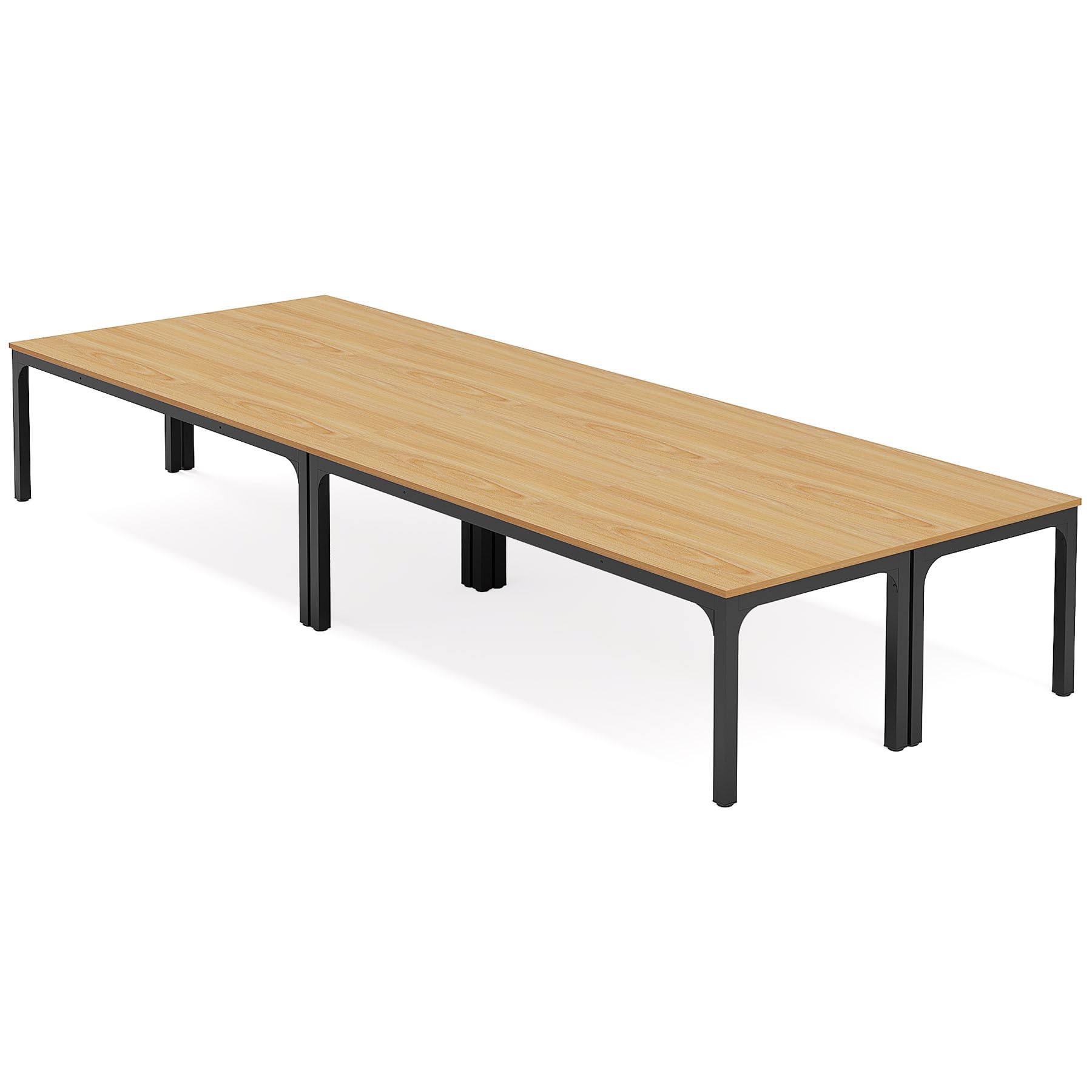 6.5 FT Conference Room Table, 78.74" W x 27.56" D Large Office Conference Table, Modern Seminar Meeting Table Desk for Boardroom, Meeting Room (4, Natural)