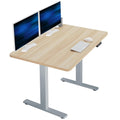 Electric 48 x 30 in Standing Desk, Memory Height Adjustment, 1B Series, Holds 220 lbs, One-Piece Light Wood Top, Gray Frame