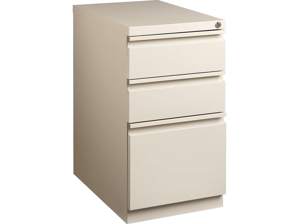 Mobile Pedestal File Cabinet, 3-Drawer, Putty, Wheels