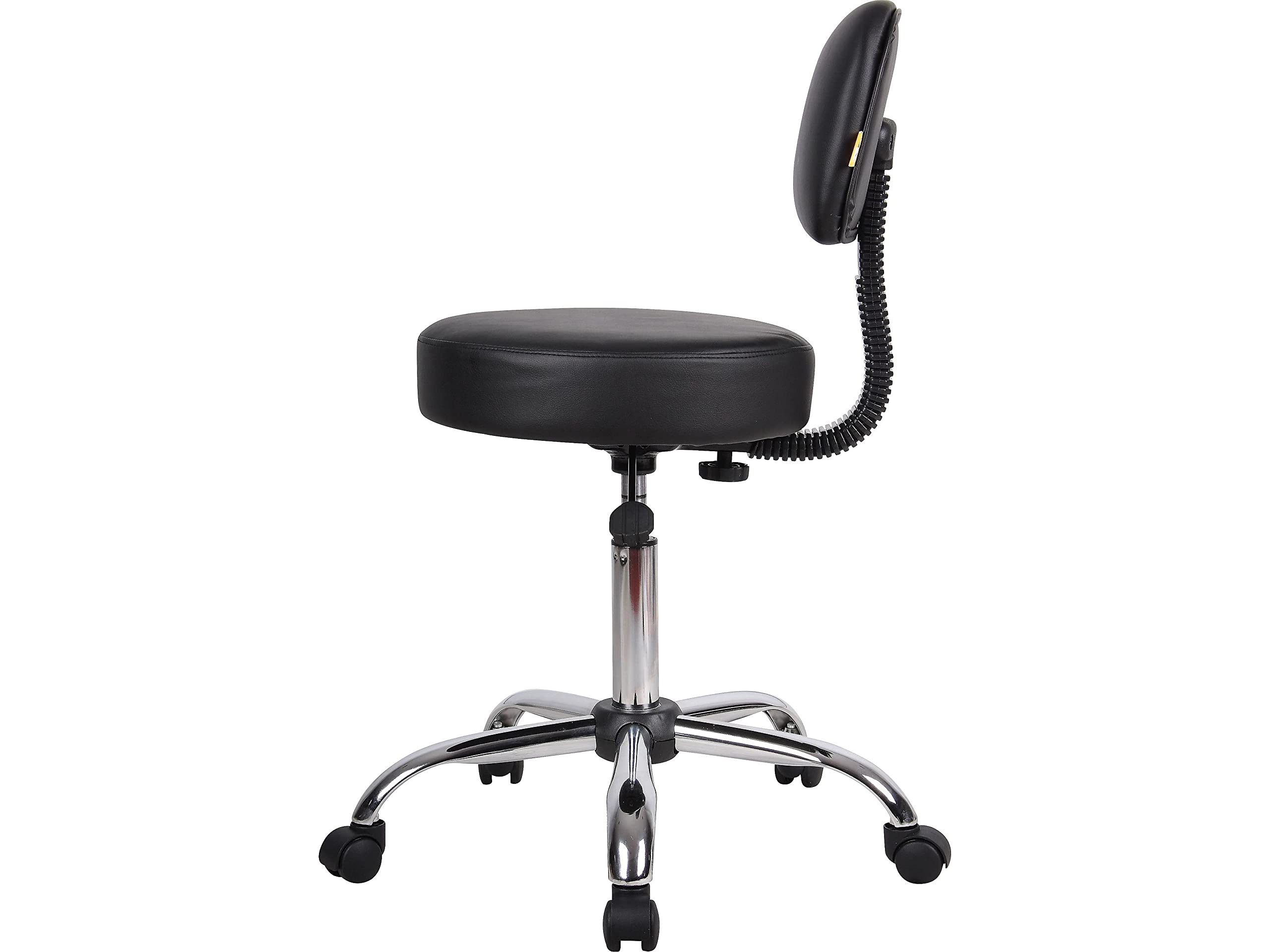 B245-BK Be Well Medical Spa Stool with Back, Black