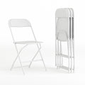 4 Pack, Hercules Series Plastic Folding Chair - White - 650LB Weight Capacity Comfortable Event Chair-Lightweight Folding Chair
