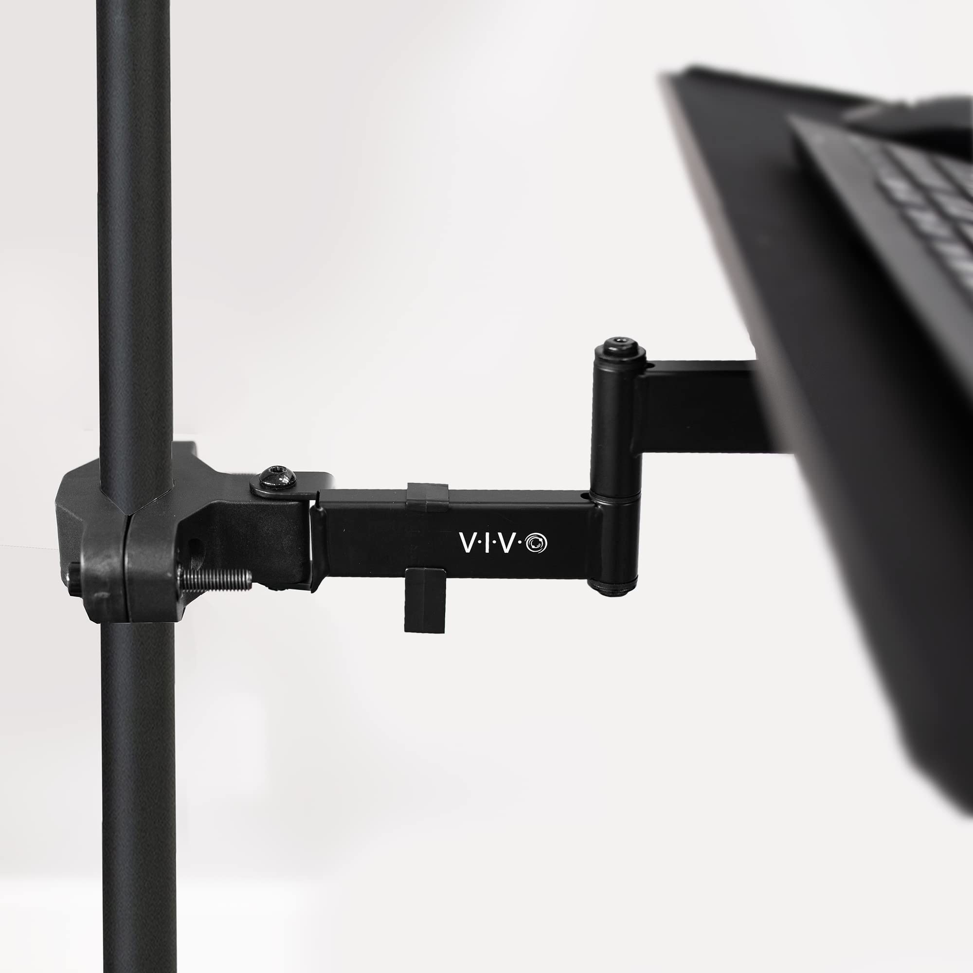 Universal 26 Inch Keyboard and Mouse Tray Pole Mount, 360 Degree Rotation, Neutral Writing Position, Black, Mount-POLEKB