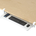 Large Keyboard Tray Under Desk Pull Out with C Clamp Mount, Computer Keyboard & Mouse Tray, 34 (38 Including Clamps) x 11.8 inch Slide-Out Platform Computer Drawer for Typing, White,