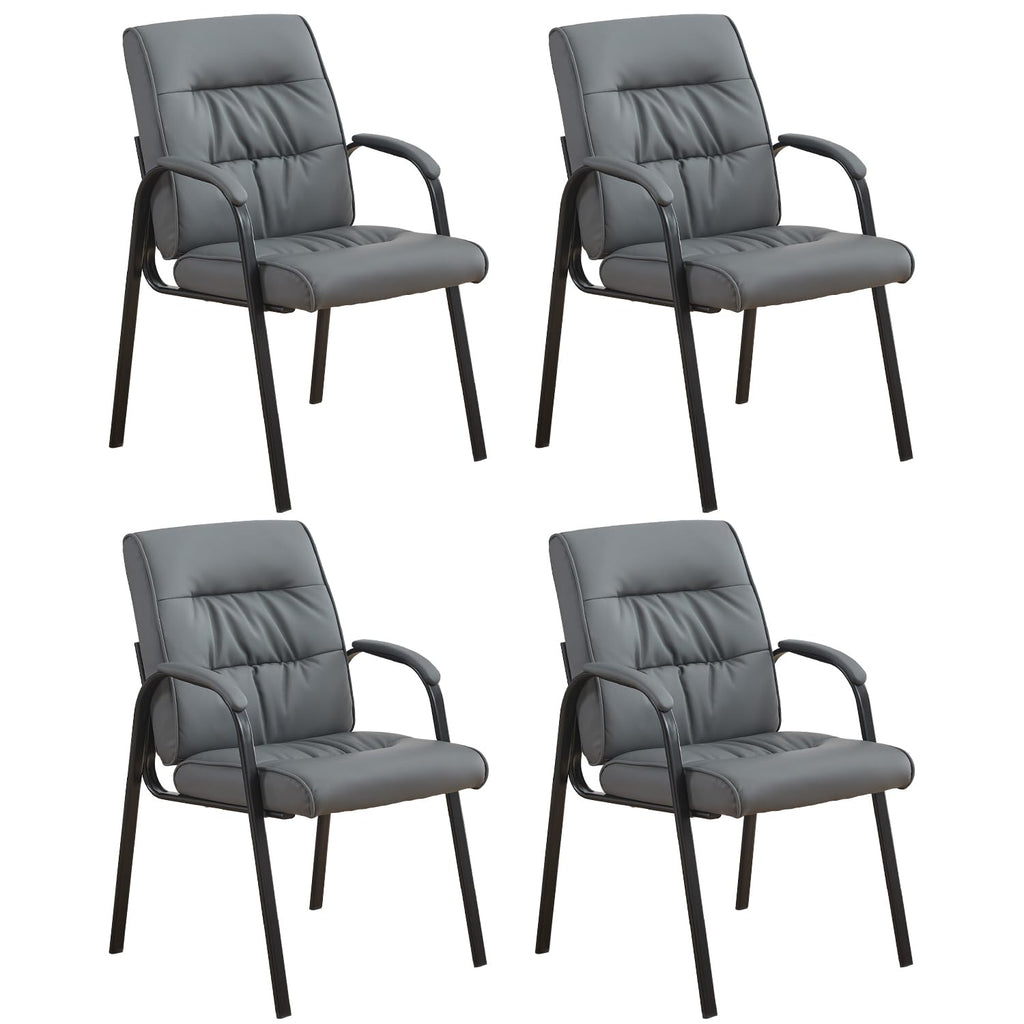 Office Guest Reception Chair Set of 4, Conference Room Chairs Waiting Room Chairs 4 Pack, Modern Leather Office Desk Chair No Wheels.