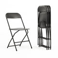 Set of 4,Hercules Series Plastic Folding Chairs for Parties and Weddings, Stackable Commercial Event Seats with 650-lb. Static Weight Capacity, Black