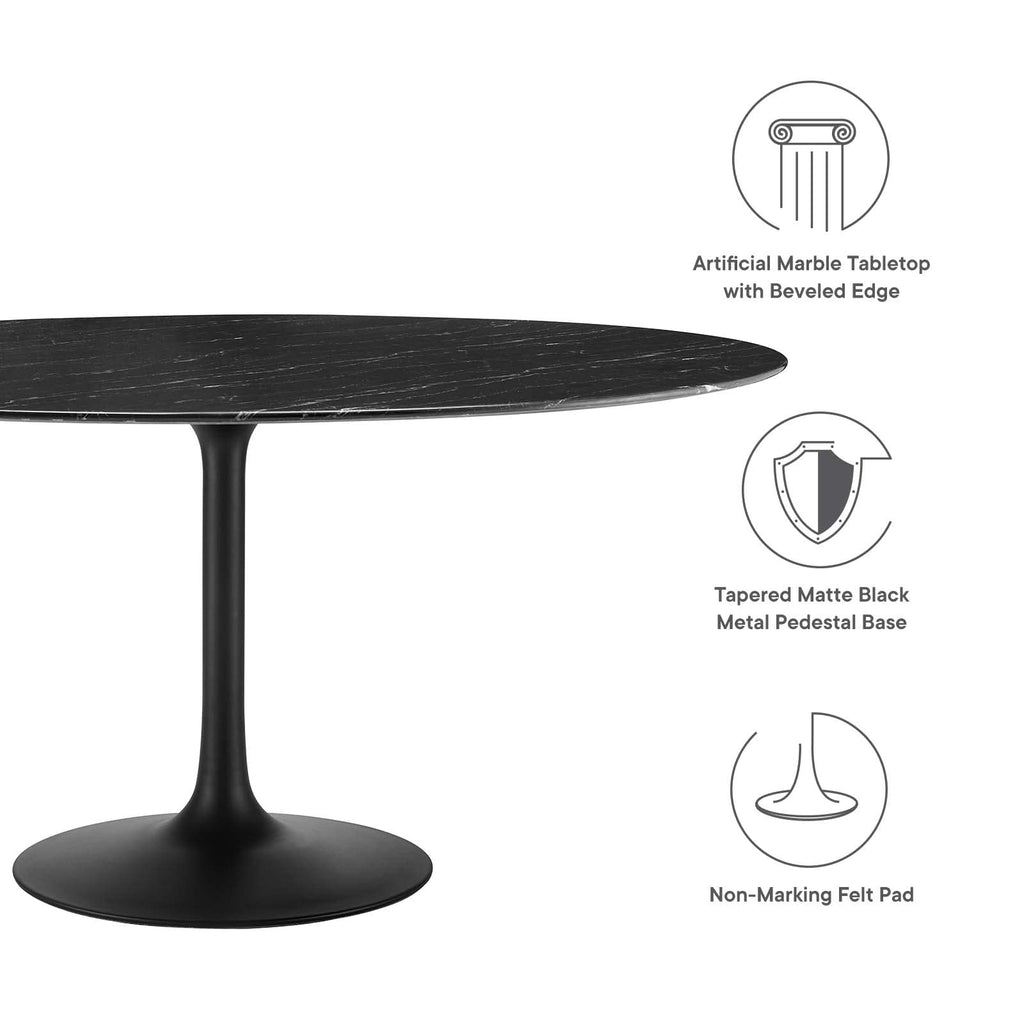 Modway Lippa Dining Table, 60", Black Black