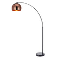 Arquer 66.93" Arc Floor Lamp for Living Rooms, Home Offices, Dining Rooms, Bedrooms with Faux Black Marble Base and Rose Gold Bell Shade