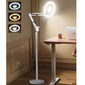 36W Floor Lamp with Flexible Arm, 3 Colors Ring Light with Heavy-Duty Base & Remote, Standing Lamp for Living Room/Workspace/Tattoo/Live Streaming/TikTok/YouTube/Photography
