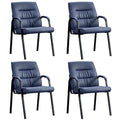 Office Guest Reception Chair Set of 4, Conference Room Chairs Waiting Room Chairs 4 Pack, Modern Leather Office Desk Chair No Wheels.