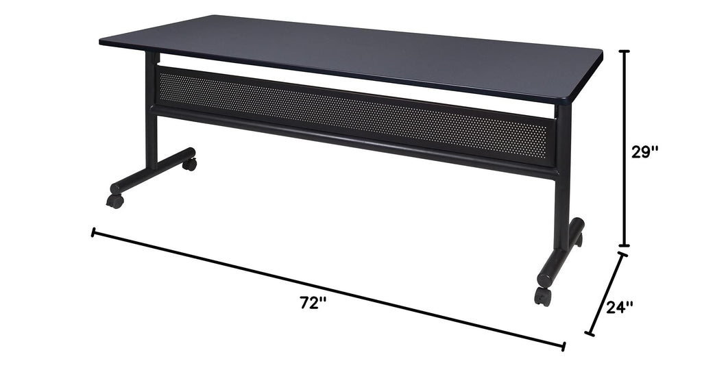 Kobe 72" Flip Top Mobile Training Table with Modesty- Grey