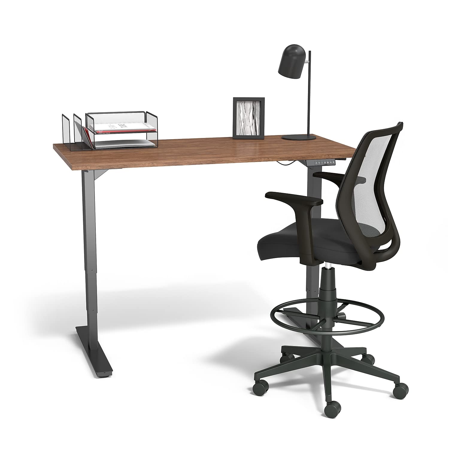 Drafting Stool, Mesh, Ergonomic, Adjustable Height, Swivel, Black