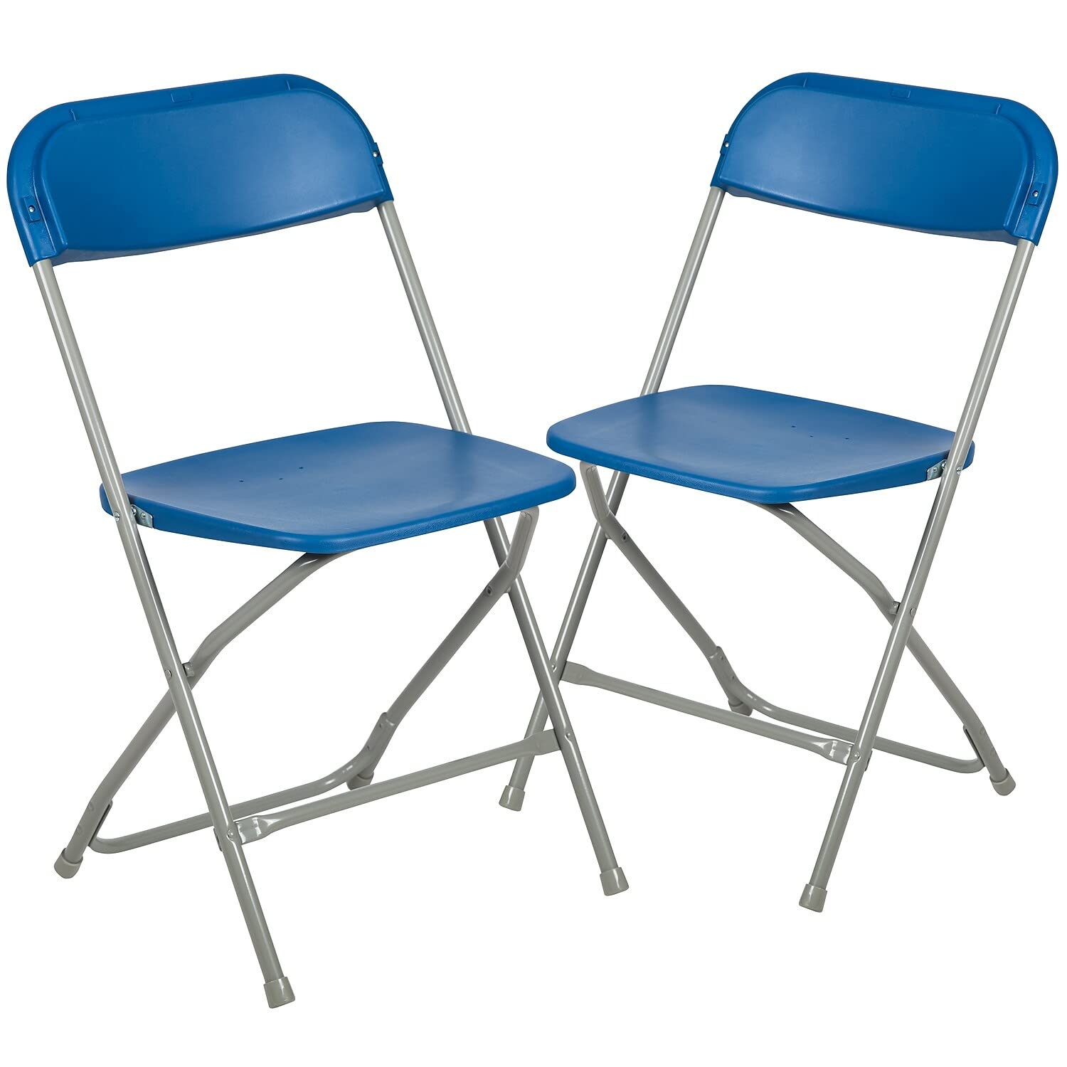 2 Pack, Hercules™ Series Plastic Folding Chair - Blue -  650LB Weight Capacity Comfortable Event Chair-Lightweight Folding Chair