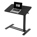 H7 PRO Mobile Standing Desk Adjustable Overbed Table Pneumatic with Wheels 55°Tiltable Portable Laptop Desk Rolling Computer Cart Foldable Bedside Table(27.6" W x 15.7" D, Black)