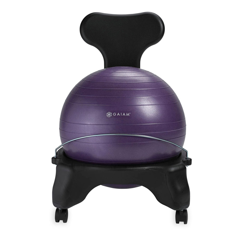 Classic Balance Ball Chair – Ergonomic Stability Chair for Desk & Office | Yoga Ball Seat with Base, Air Pump, & Exercise Guide | Improves Posture & Core Strength (300 lb Capacity)