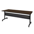 Kobe 72 x 24 in. Flip-Top Training Nesting Table with Modesty Panel- Neo Walnut