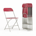 6 Pack , Hercules Series Plastic Folding Chair - Red -650LB Weight Capacity Comfortable Event Chair-Lightweight Folding Chair