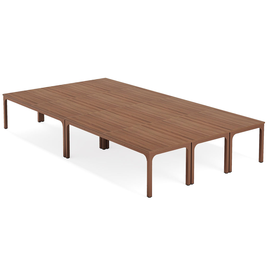 6.5 FT Conference Room Table, 78.74" W x 27.56" D Large Office Conference Table, Modern Seminar Meeting Table Desk for Boardroom, Meeting Room (6, Walnut)