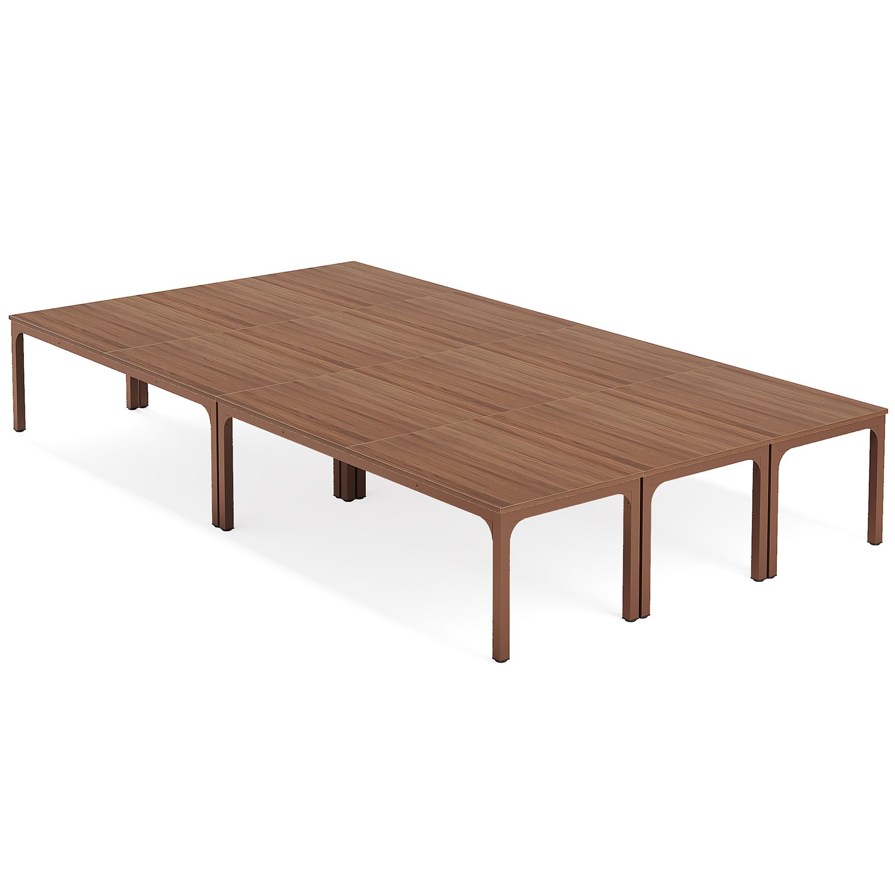6.5 FT Conference Room Table, 78.74" W x 27.56" D Large Office Conference Table, Modern Seminar Meeting Table Desk for Boardroom, Meeting Room (6, Walnut)