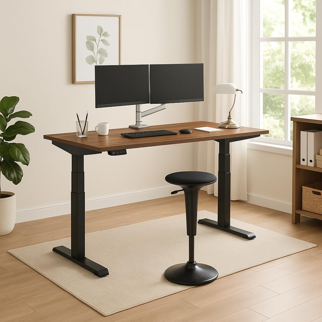 Ergonomic Standing Desk Stool - Height Adjustable Wobble Active Seating Chair for Sit Stand Desks, 22.5-29.5 Inches, Black