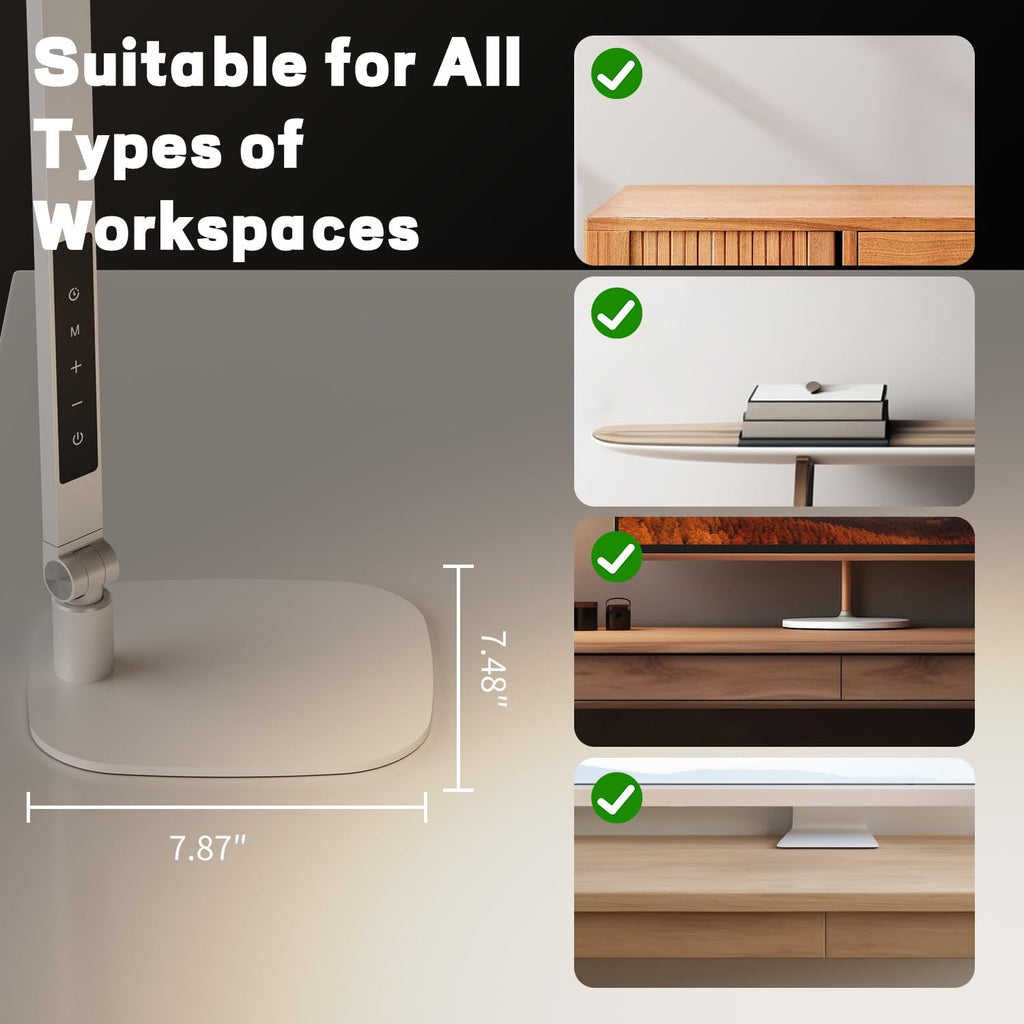 LED Desk Lamp for Home Office, Soft Edge-lit Design, Modern Style