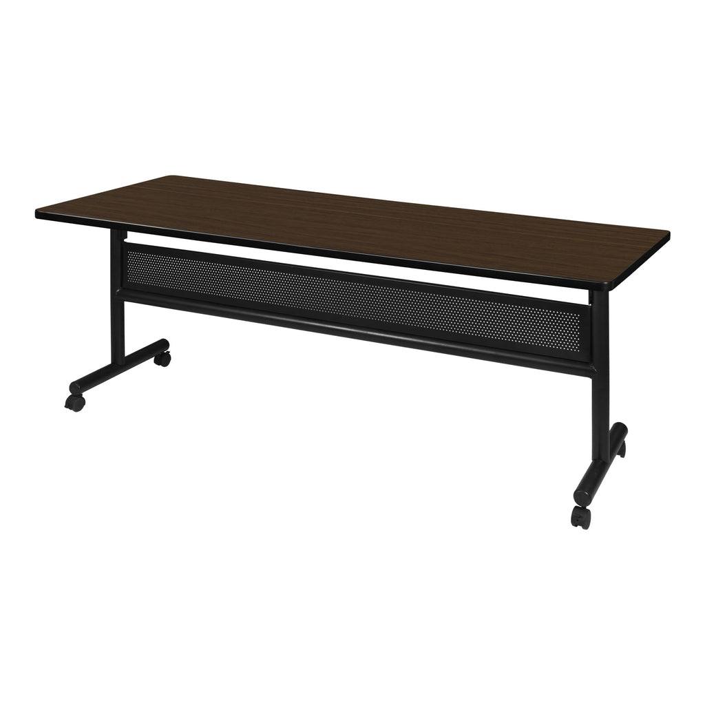 Kobe 72 x 30 in. Flip-Top Training Nesting Table with Modesty Panel- Neo Walnut