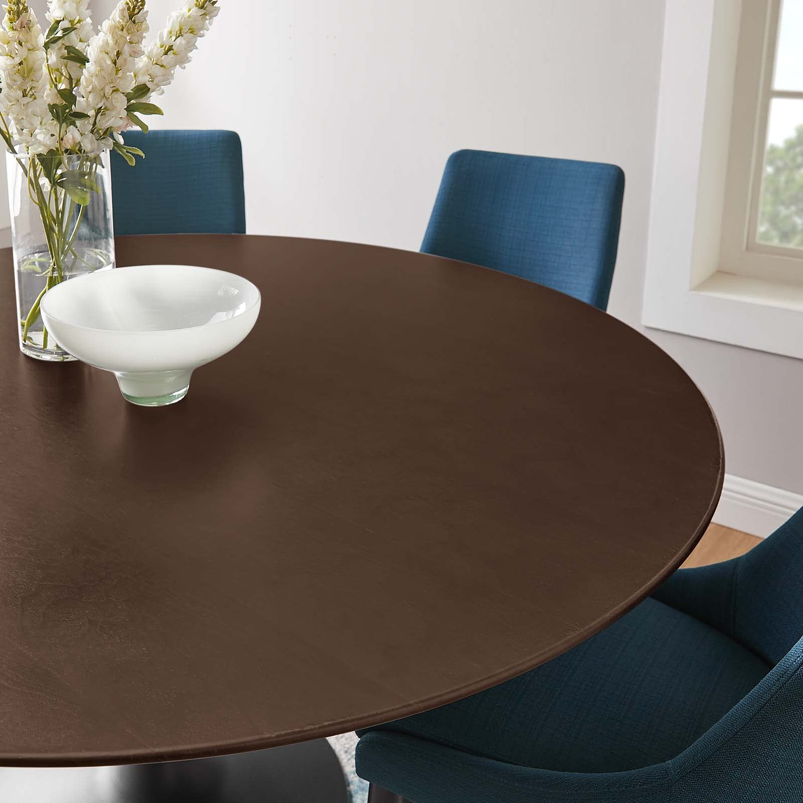 Modway Lippa Dining Table, 60", Black Cherry Walnut
