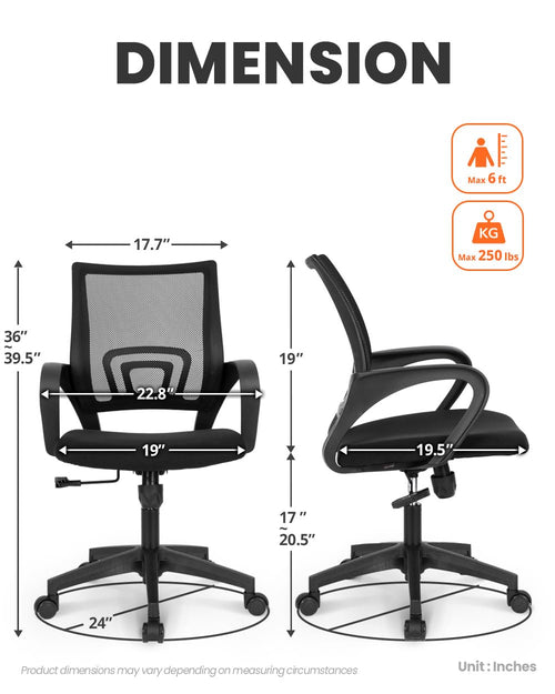 (2 pk - Black) Office Desk Computer Chair Ergonomic Mesh Gaming Cushion Seat with Comfy Lumbar Mid Back Support Adjustable Height Swivel Rolling Wheels for Home Task