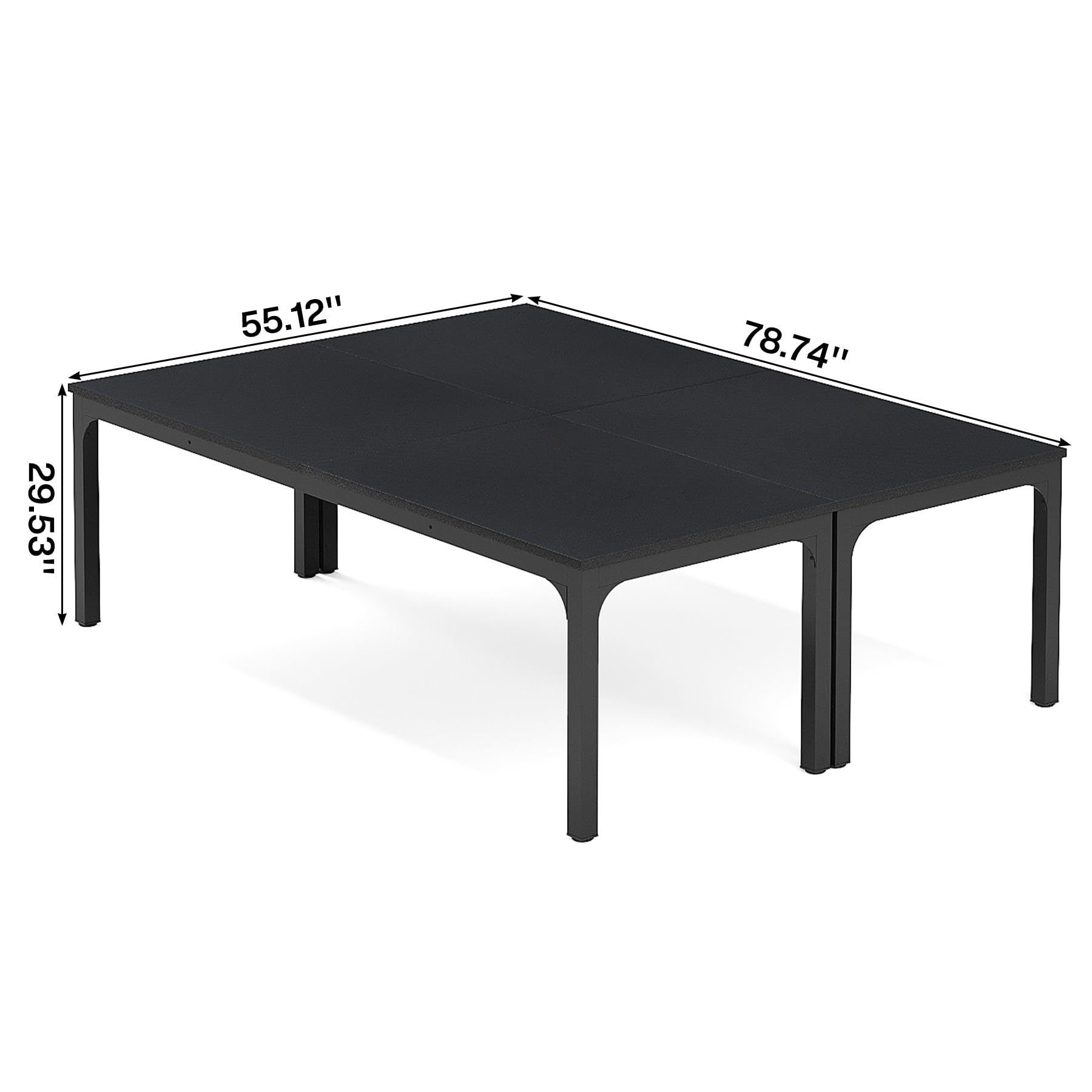 6.5 FT Conference Room Table, 78.74" W x 27.56" D Large Office Conference Table, Modern Seminar Meeting Table Desk for Boardroom, Meeting Room (2, Black)