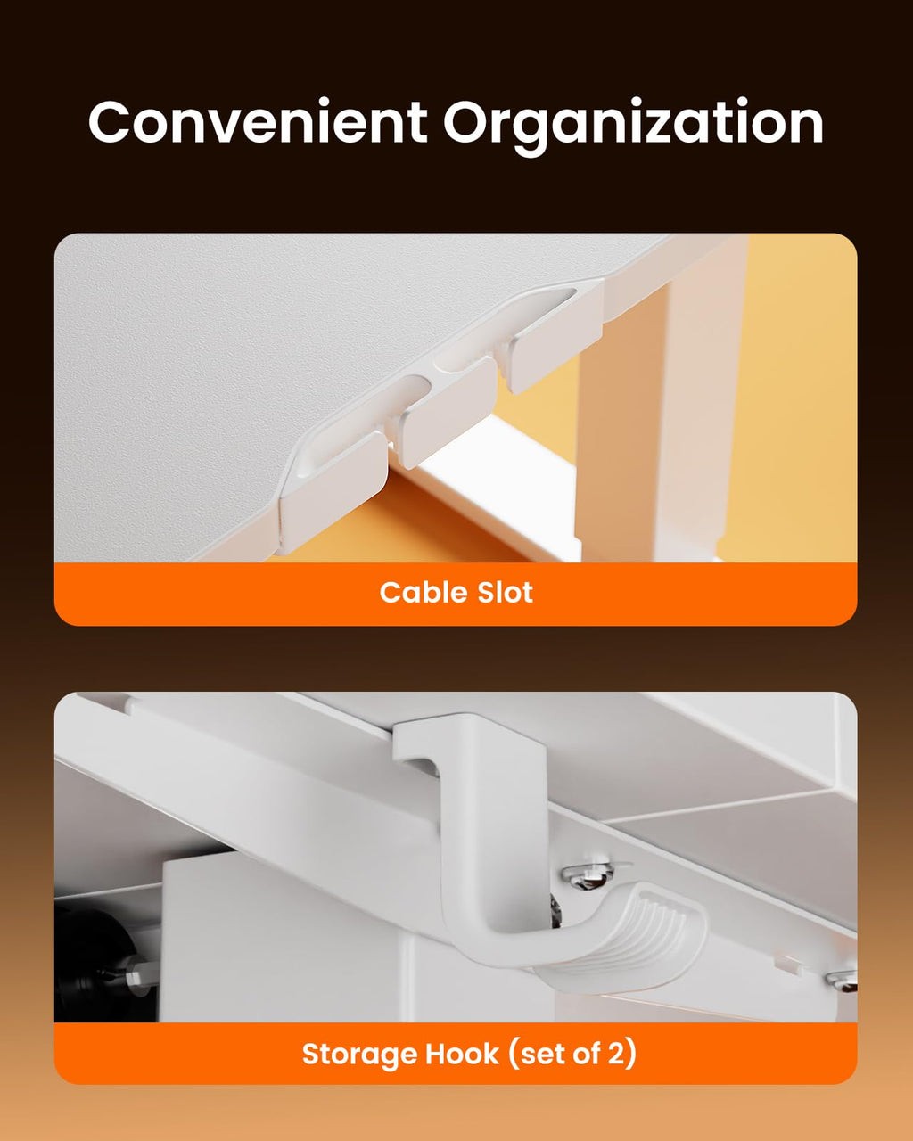 Height Adjustable Electric Standing Desk, 48 x 24 Inches Sit Stand up Desk, Memory Computer Home Office Desk, White